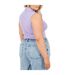 Haut Court Sans Manches Femme Rose Violet Brave Soul-3