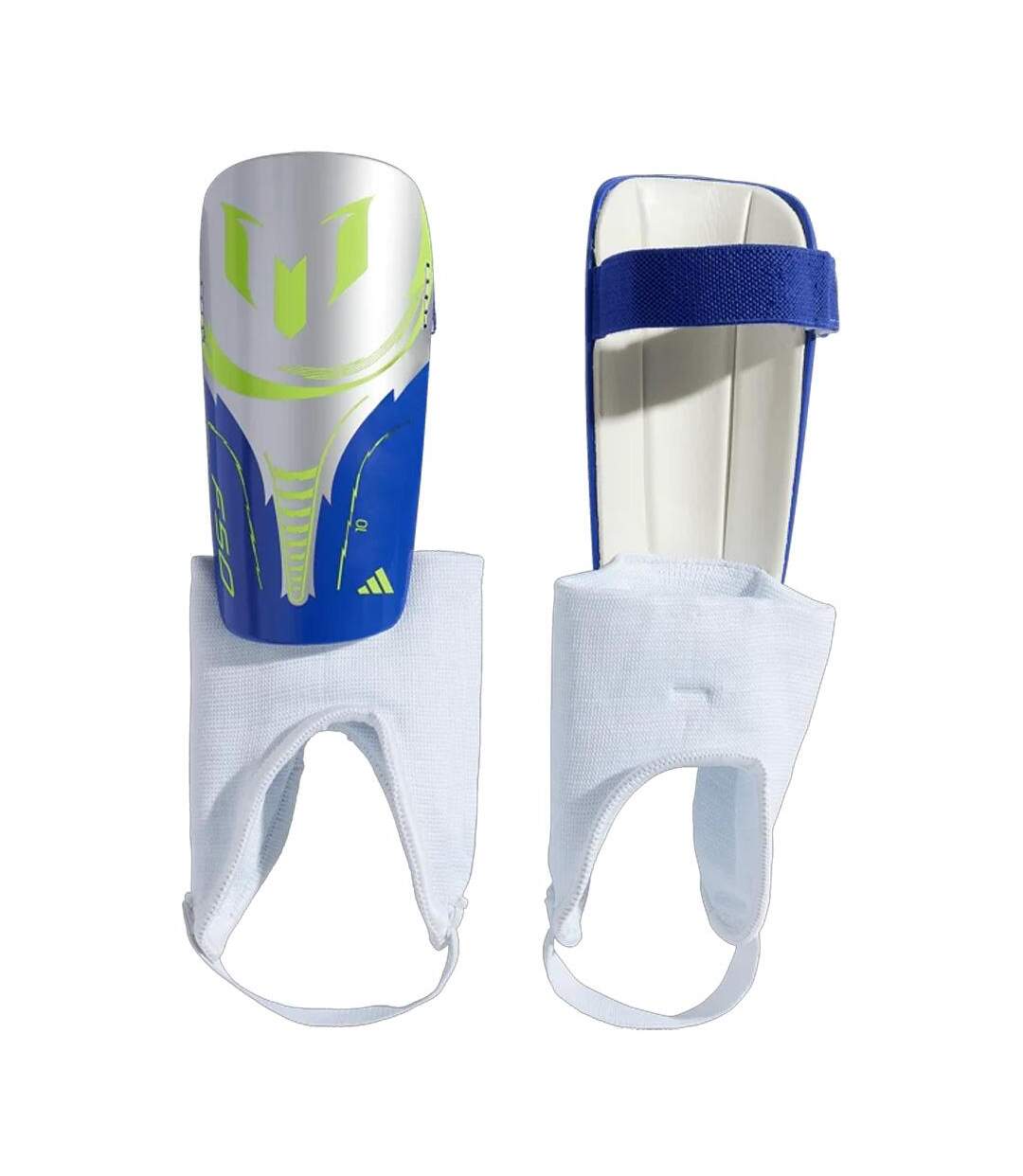 Protège tibia blanc/bleu homme adidas messi-1