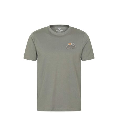 Mens Pitolchry Mountain Cotton T-shirt Dark Khaki Mountain Warehouse