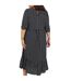 Womens/ladies Polka Dot 3/4 Sleeve Midi Dress Black White Brave Soul-3