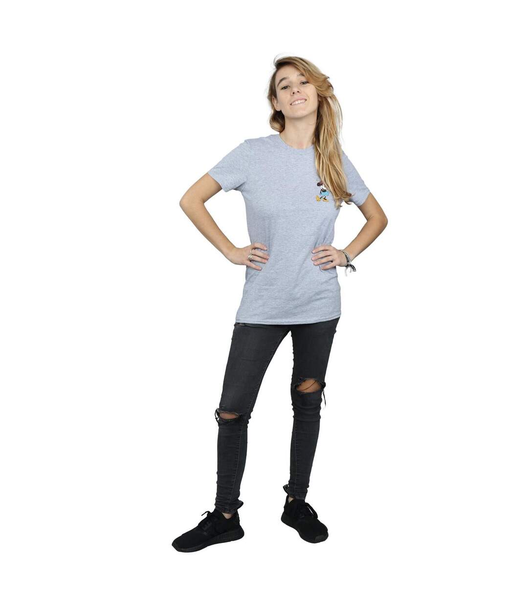 Disney Femme/Ladies Minnie Mouse Kick Chest Cotton Boyfriend T-Shirt (Gris sportif) - UTBI36511-4