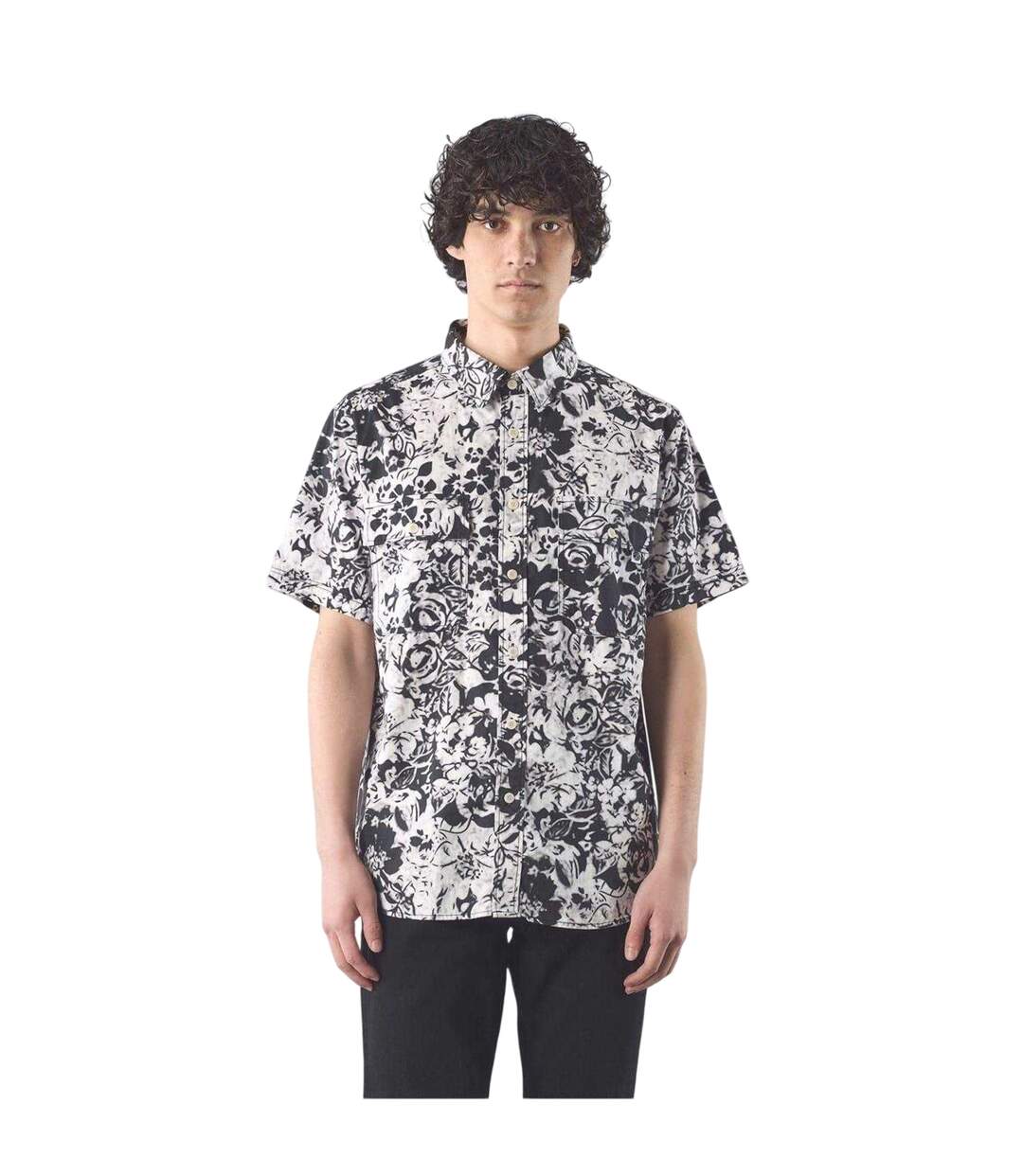Chemise Manches Courtes Molineux Homme Noir Blanc Pretty Green-4
