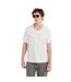 Mens Abrey Herringbone Relaxed Fit Polo Shirt White Prevu-1