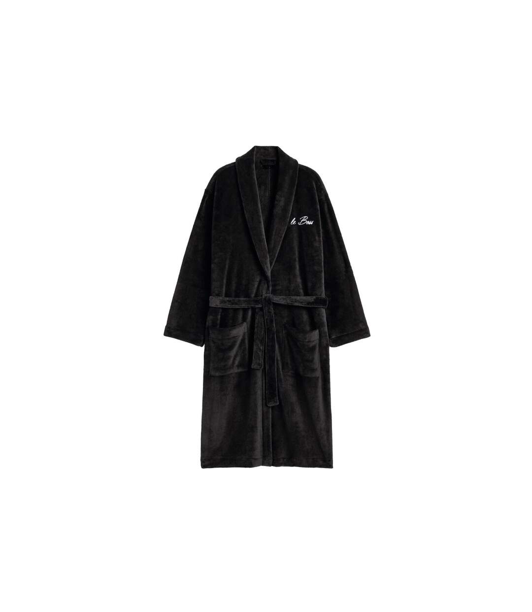 Robe de Chambre Polaire Le Boss Noir-1