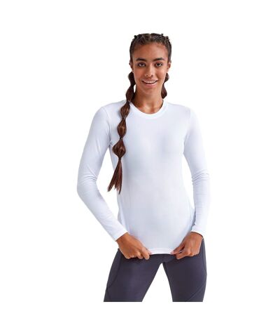 Womens/ladies Long Sleeve Performance T-shirt White TriDri