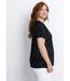 T-shirt court col croisé brillant-3