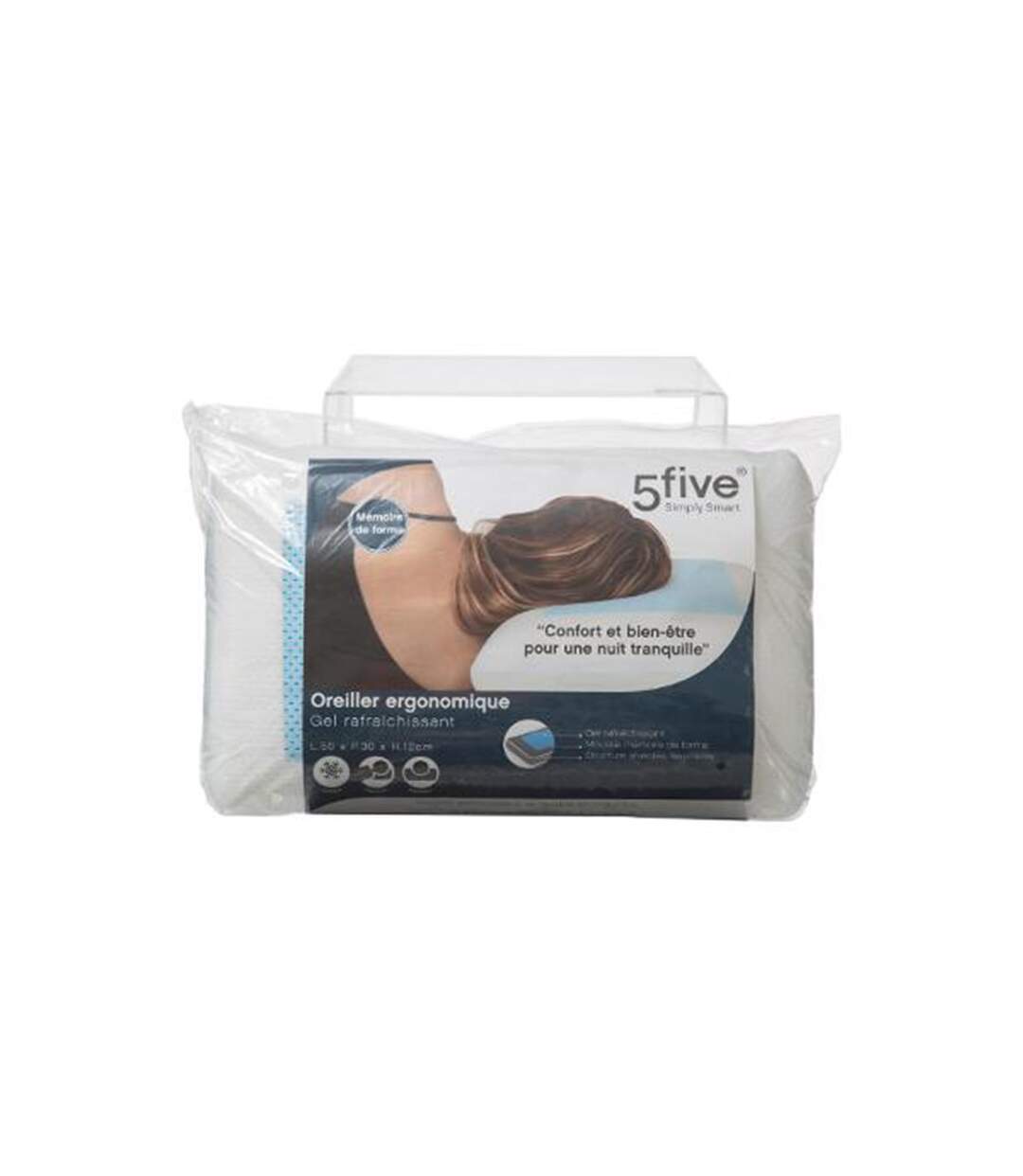 Oreiller Ergonomique Gel Box 30x50cm Blanc-2