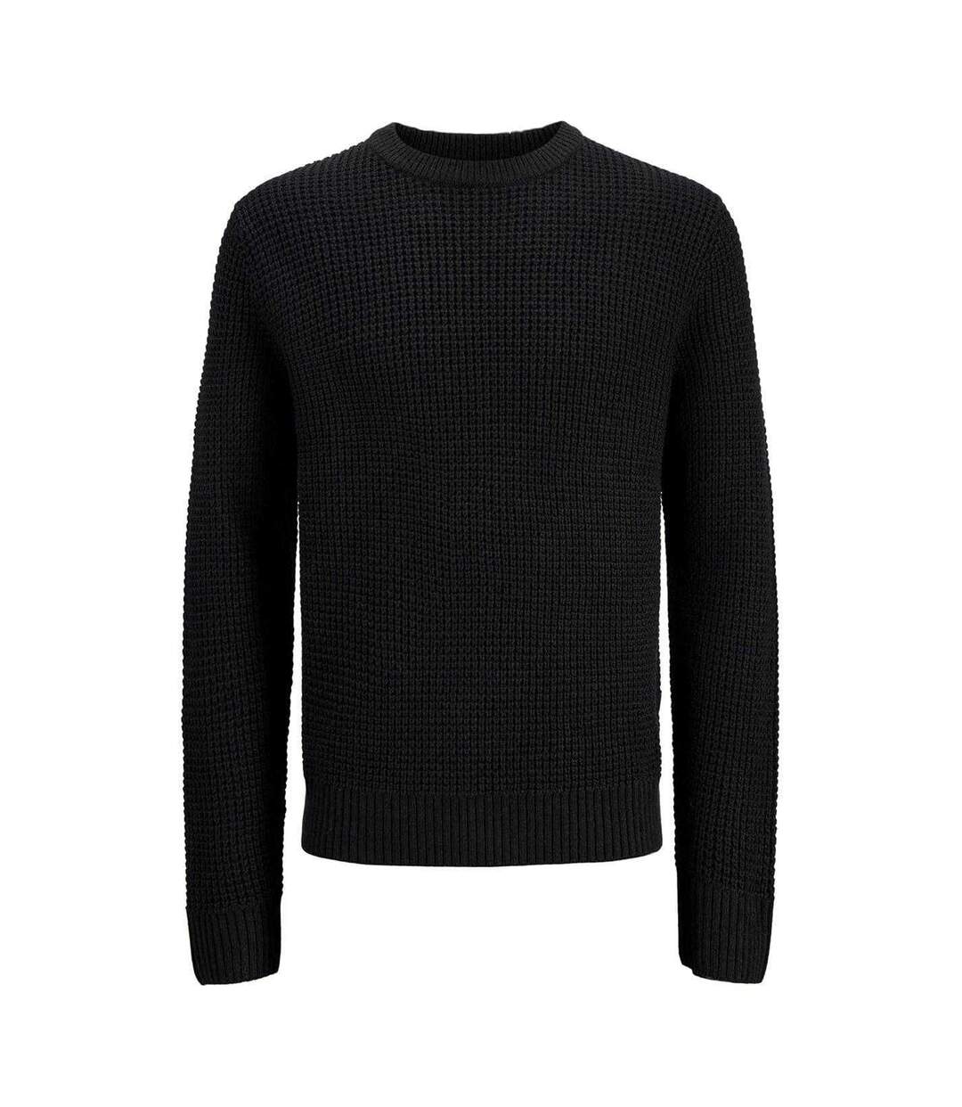 Mens Textured Long-sleeved Jumper Black Jack And Jones-2
