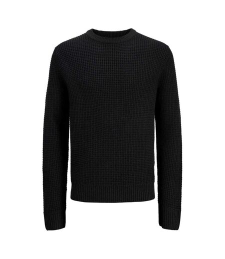 Mens Textured Long-sleeved Jumper Black Jack And Jones