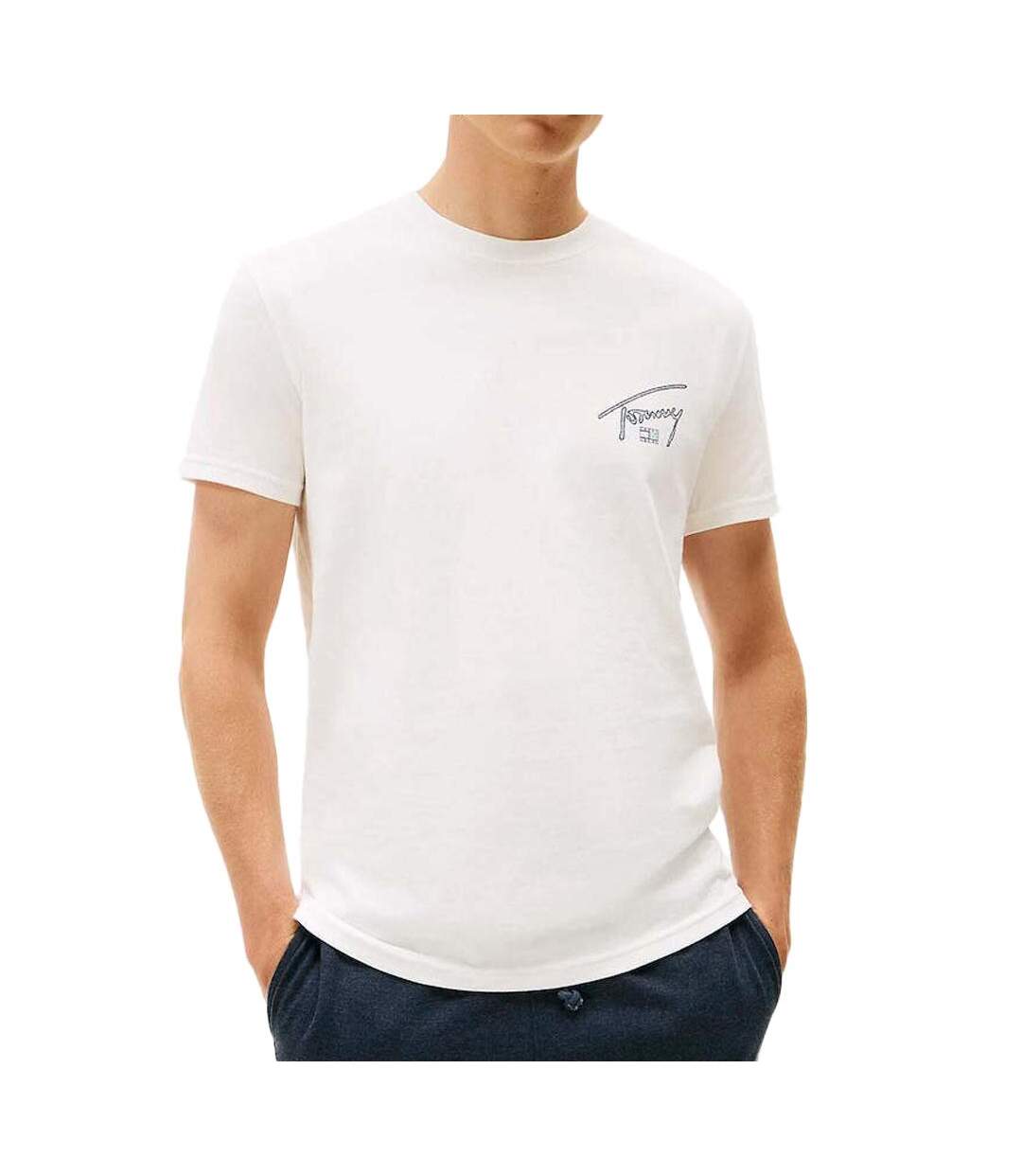 T-Shirt blanc homme tommy hilfiger backpri-1