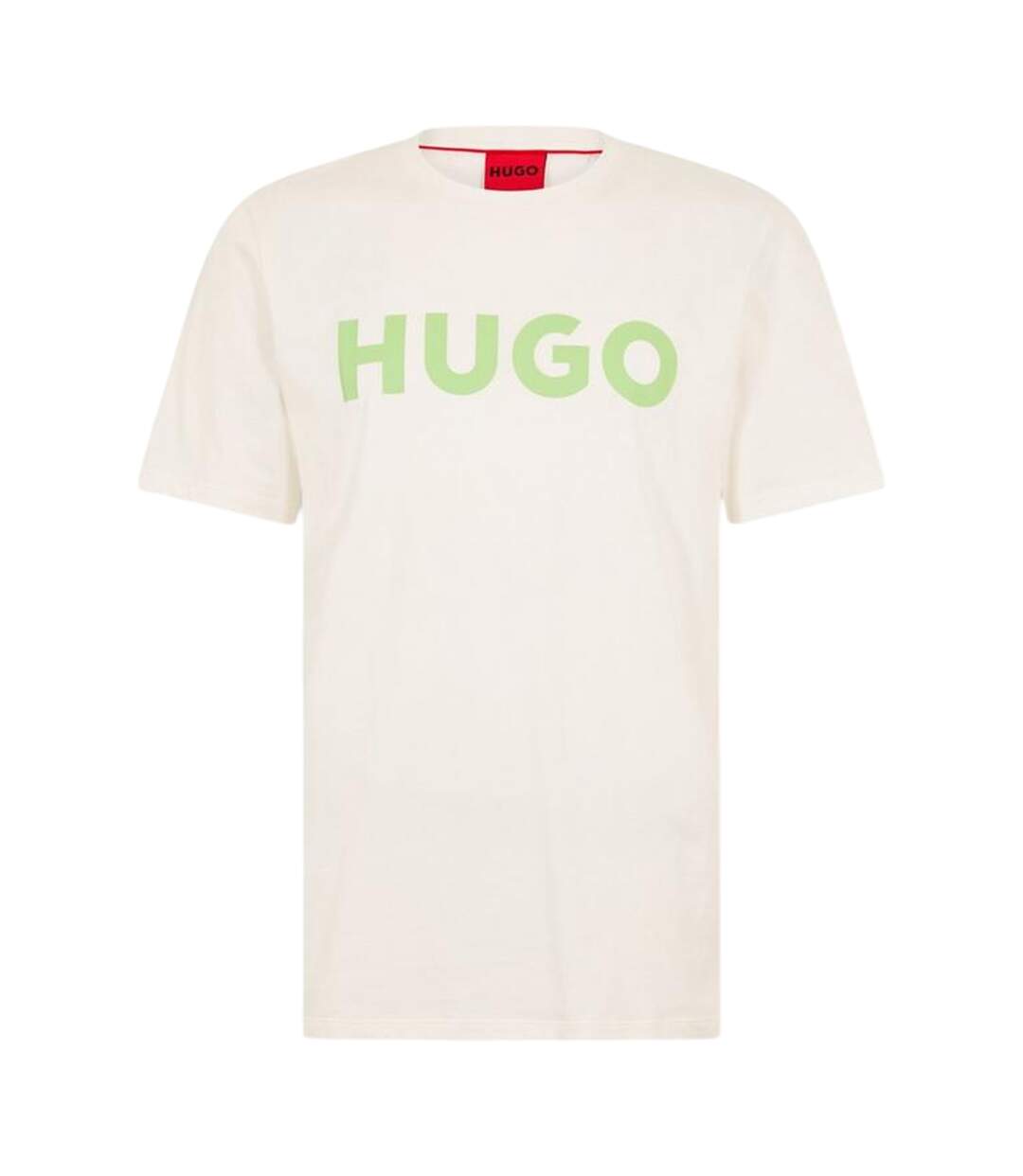 Mens Dulivio Contrast Logo T-shirt Natural Hugo-1