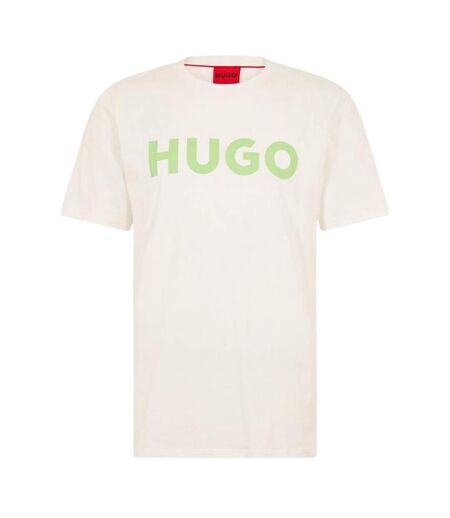 Mens Dulivio Contrast Logo T-shirt Natural Hugo