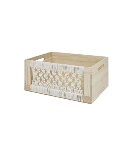 Lot de 3 Caisses Gigognes Boho 35cm Beige
