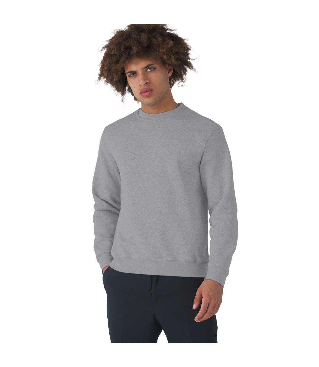 B&C Mens Set In Sweatshirt (Heather Gray)