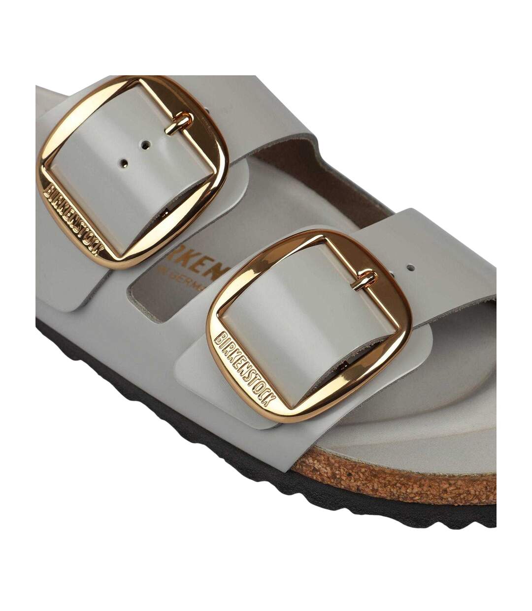 Womens/ladies Arizona Twin Buckle Flat Sandals Stone Coin Birkenstock-4