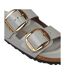 Womens/ladies Arizona Twin Buckle Flat Sandals Stone Coin Birkenstock-4