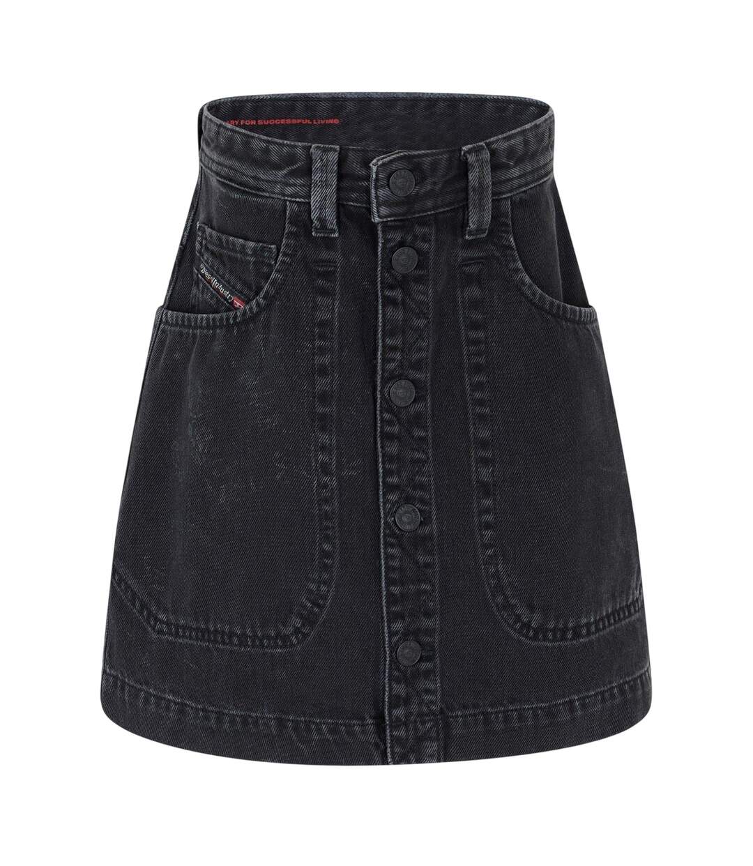 Mini Jupe Femme Noir Gris Bleu Denim Diesel-2