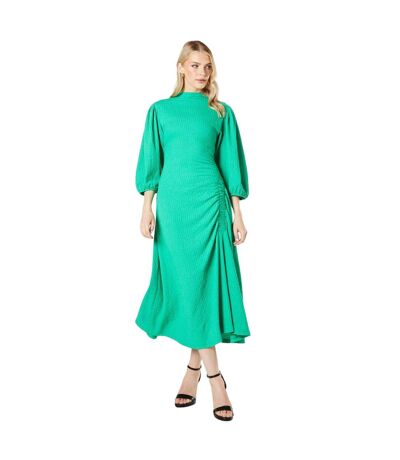 Womens/ladies ruched jersey textured midi dress green Principles