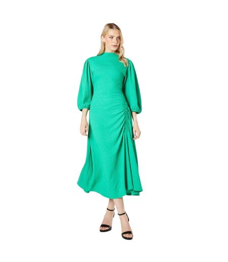 Womens/ladies ruched jersey textured midi dress green Principles