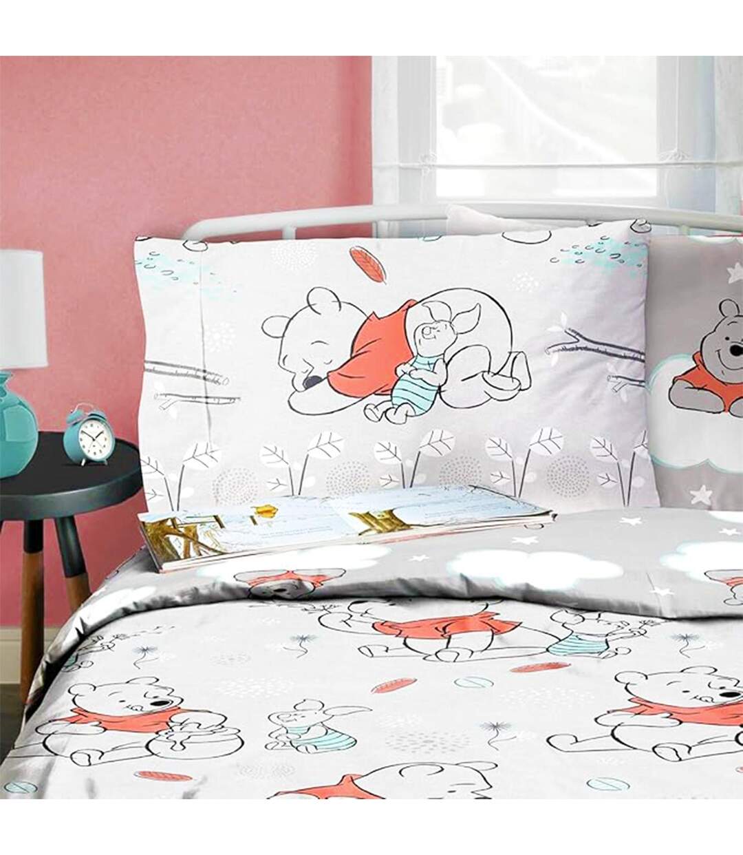 Clouds Reversible Duvet Set White Orange Blue Winnie The Pooh-3