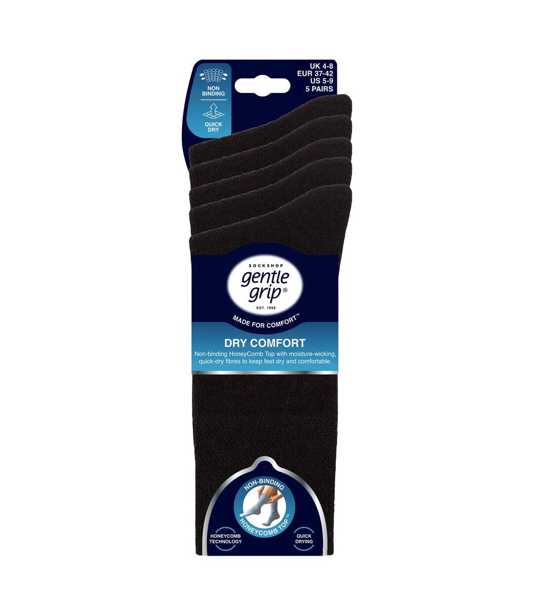 5 Pair Ladies Quick Dry Socks Soft Lightweight Everyday Pack-2