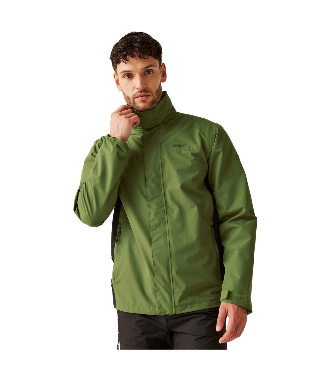 Mens Matt Ii Waterproof Jacket Nephrite Green Black Regatta-1