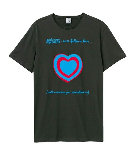 Unisex Adult Fallen In Love Buzzcocks T-shirt Charcoal Amplified