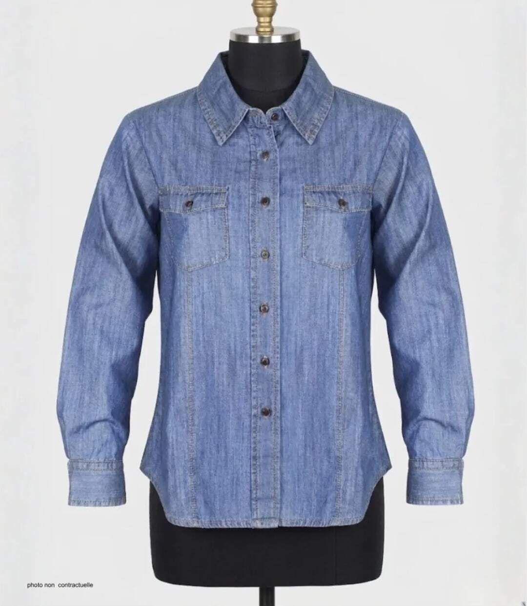 MAYFLOWER LERIDA1 – Chemisier en jean bleu denim pour femme : le confort intemporel au quotidien-3