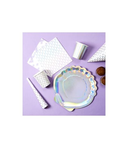 Lot de 6 Assiettes en Carton Sirène 25cm Violet
