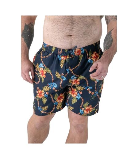 Short De Bain Motif/style Hawaïen Dawson Homme Bleu Marine Duke