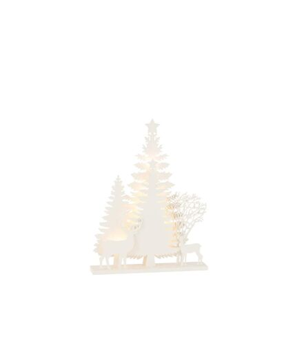 Paris Prix - Décoration De Noël à Led sapins & Cerfs 45cm Blanc