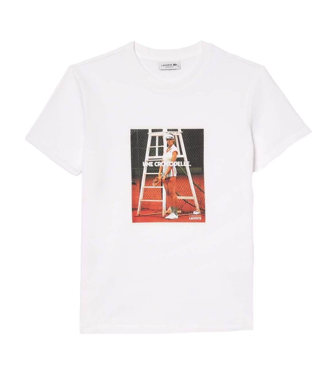 Womens/ladies Printed Pique T-shirt White Lacoste-1