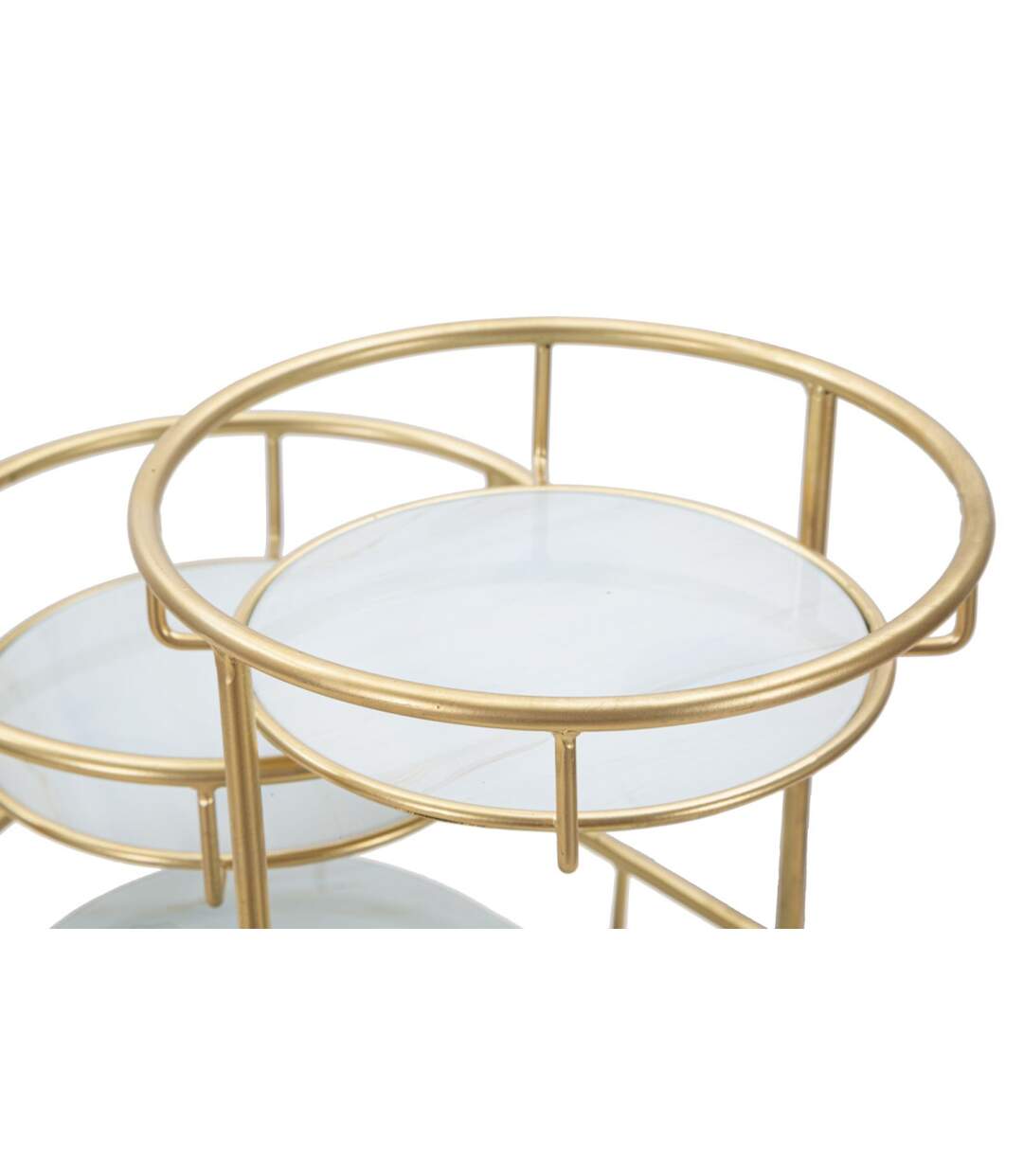 Plateau Décoratif 3 Niveaux Jade 36cm Or-3