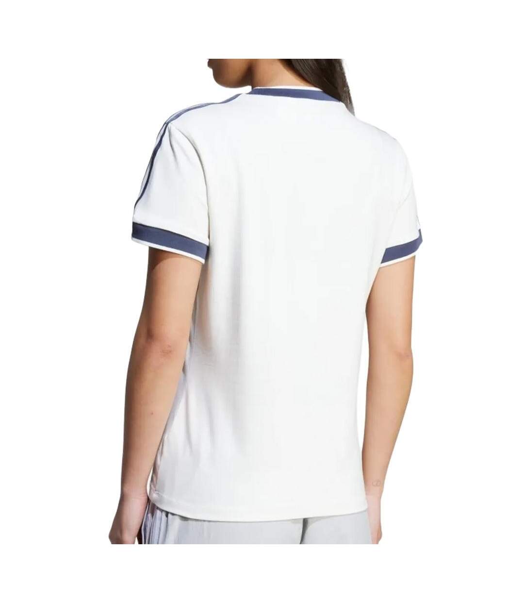 T-Shirt blanc/marine femme adidas linear cali-2
