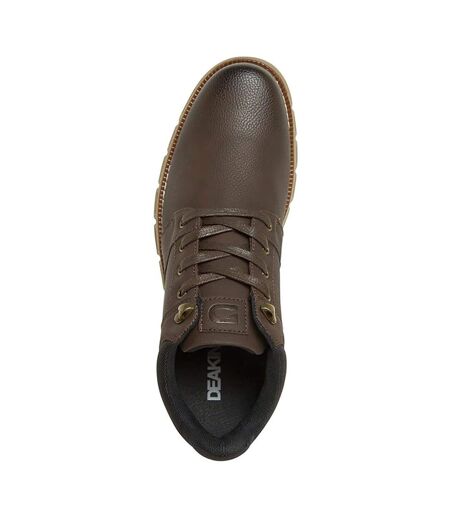 Mens Leather Lace Up Ankle Boots Brown Nicholas Deakins