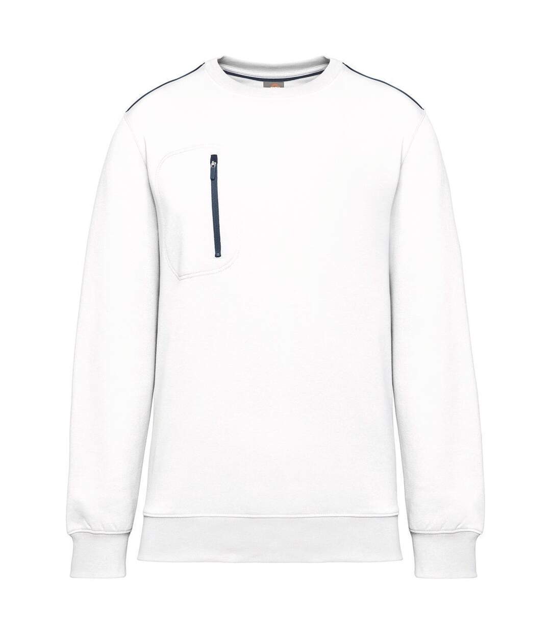 Sweat professionnel avec zip contrasté - Unisexe - WK403 - blanc et bleu marine