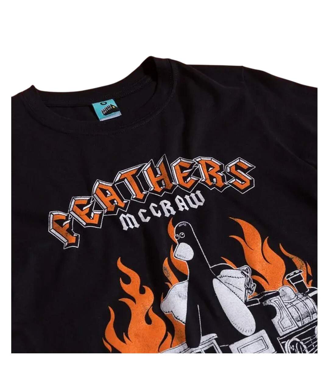 T-shirt Motif Feathers Mcgraw Motif/style Rocher Adulte Noir Wallace And Gromit-2