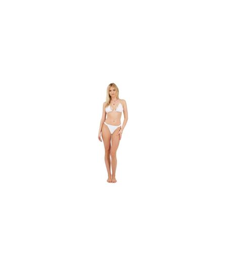 Womens/ladies Frill Bikini Top White Brave Soul