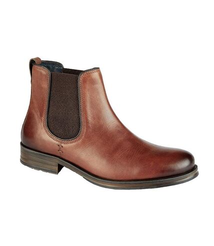 Roamers Mens Leather Conker Twin Gusset Ankle Boots (Conker Brown) - UTDF1857