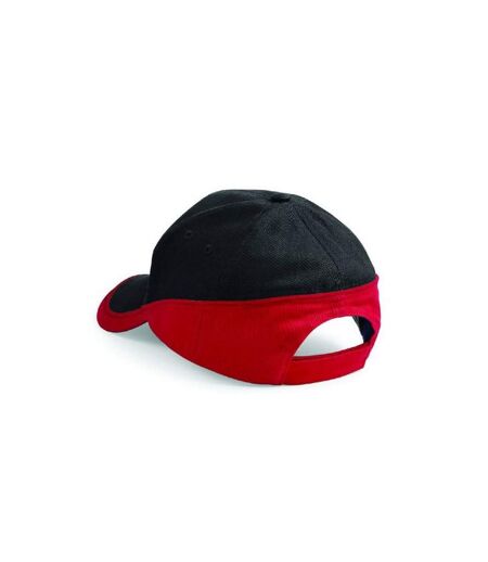 Beechfield Unisex Teamwear Competition Cap Baseball / Headwear (Pack of 2) (Black/Classic Red)