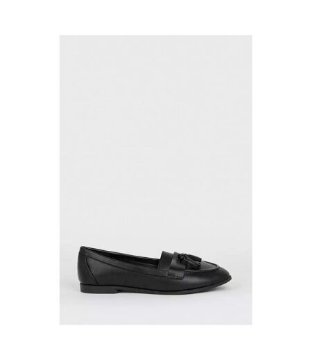 Dorothy Perkins Womens/Ladies Lennie Tassel Wide Loafers (Black) - UTDP1281