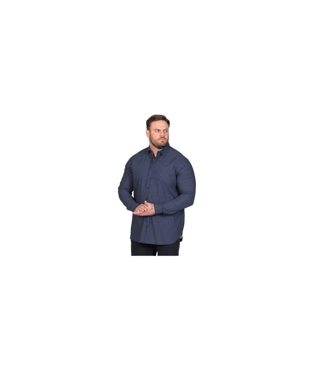 Mens Powell D555 All-over Print Kingsize Shirt Navy Duke-1