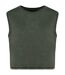 T-shirt crop sans manches écoresponsable - Femme - PAT342 - kaki-1