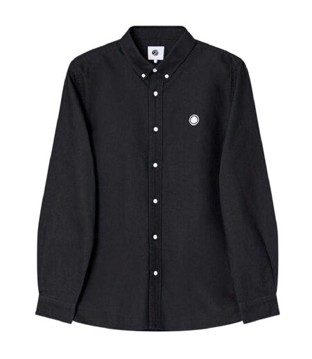 Mens Oxford Long-sleeved Button-down Shirt Black Pretty Green