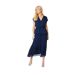 Womens/ladies mock wrap petite top navy Principles