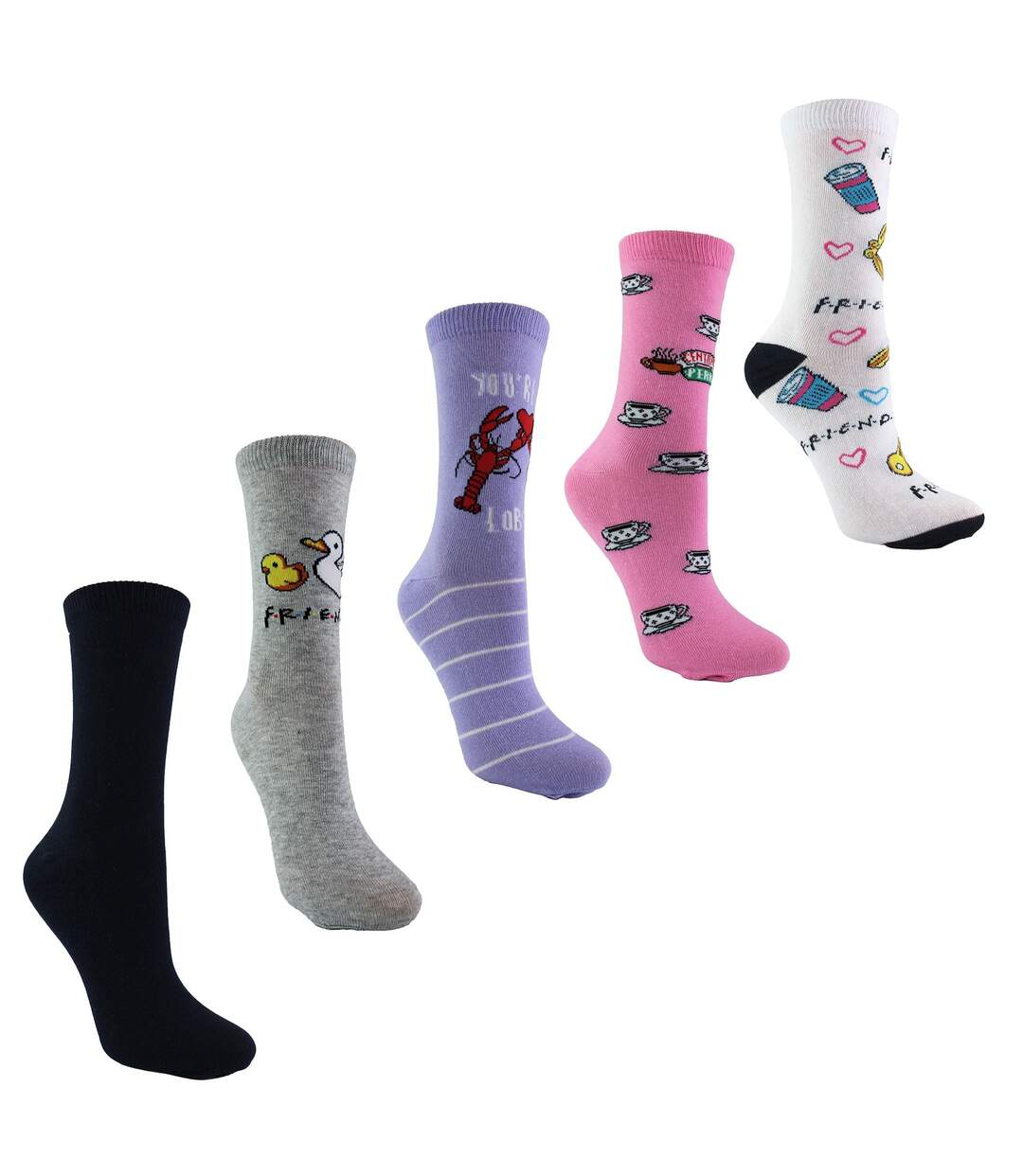 Ladies 5 Pairs of Funny Novelty Friends Socks | Gifts for Friendship Day-3