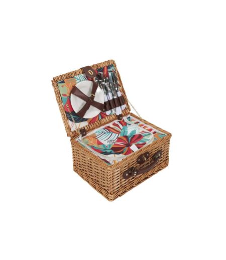 Panier Pique-Nique en Osier Exotique 39cm Marron