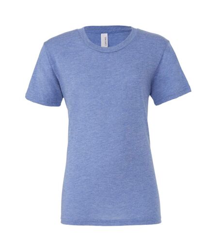 Canvas Mens Triblend Crew Neck Plain Short Sleeve T-Shirt (Blue Triblend) - UTBC2596