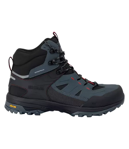 Chaussures De Marche Regen Homme Gris Foncé Rouge Regatta