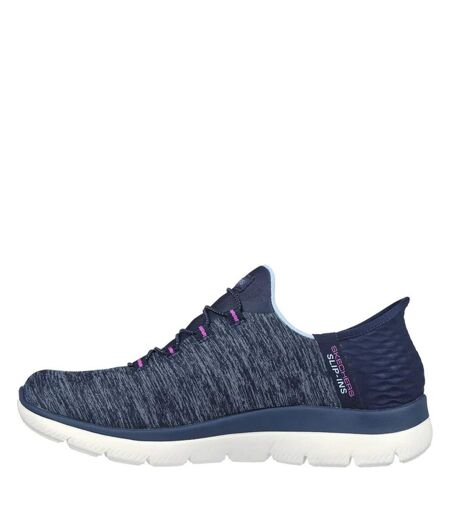 Womens/ladies summits dazzling haze wide trainers navy/purple Skechers